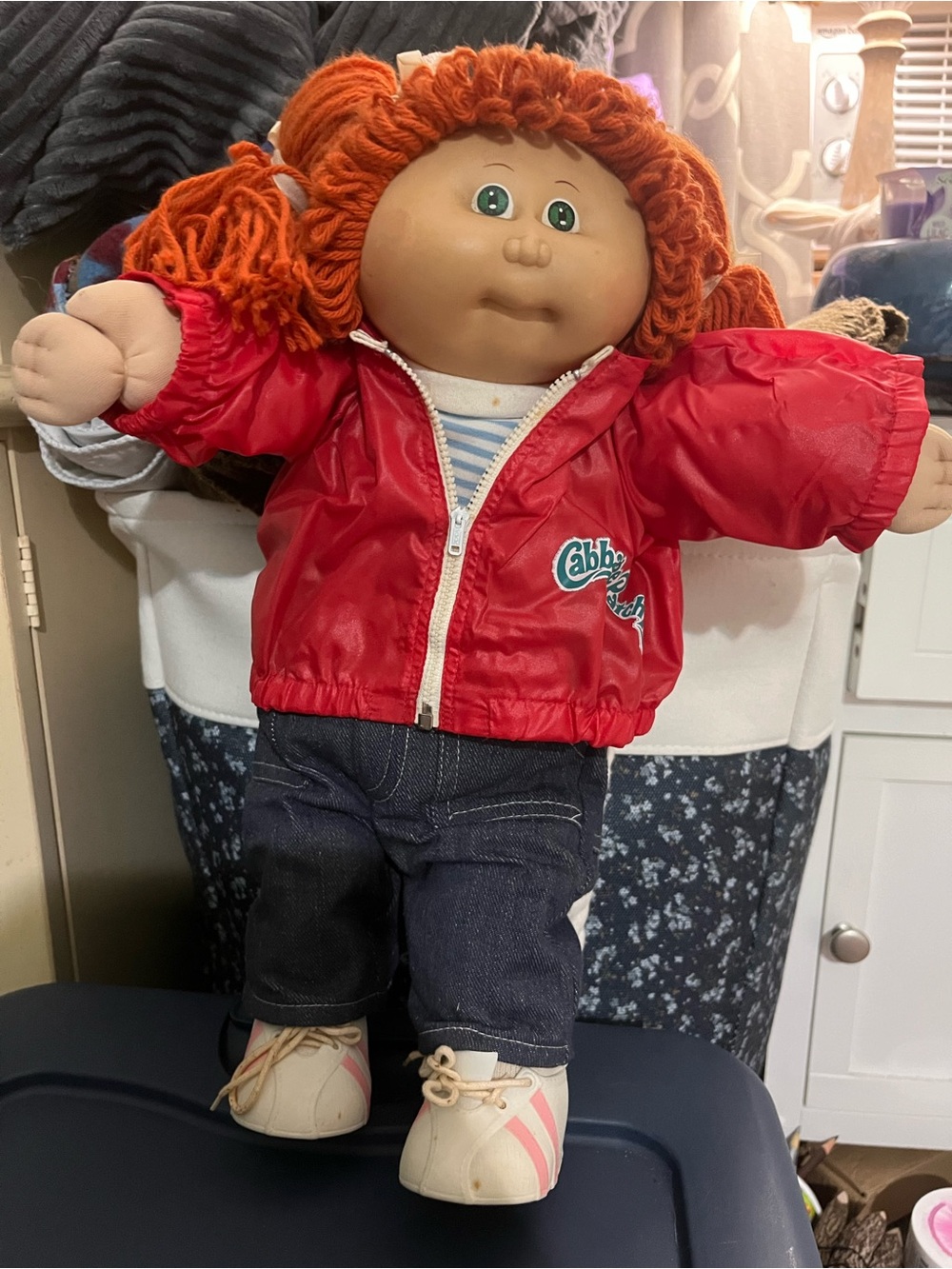 Cabbage Patch Kids Red Hair w/ Green Eyes and Track Jacket (1983)-Issabel Ranna